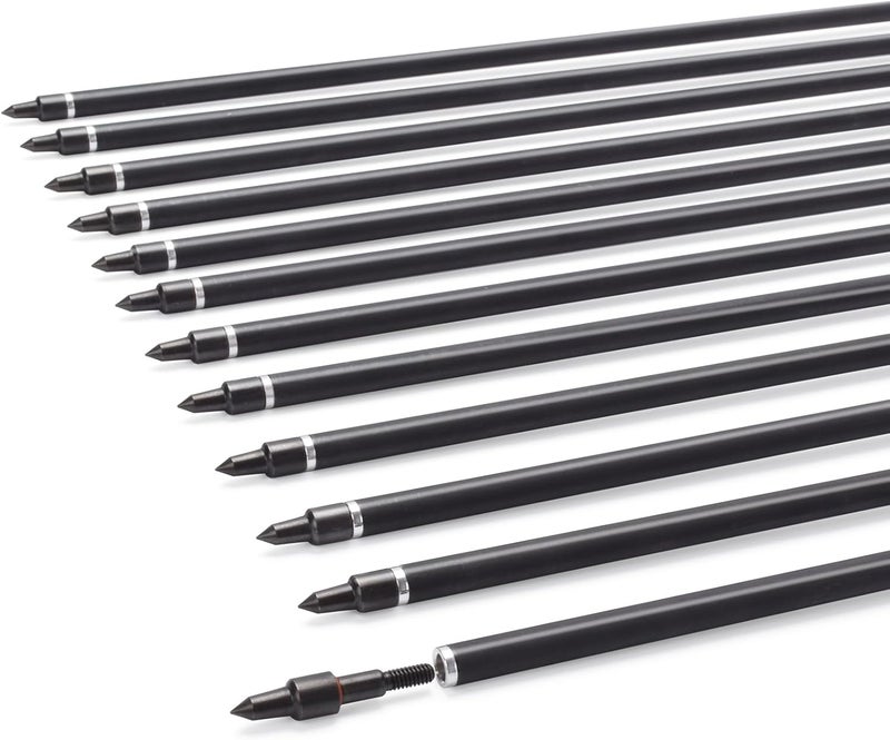Yls Carbon Archery Arrows Practice Arrows Detachable Arrowhead and Nock 4 inch Streamlined TPU Feathers Perfect for Youth BeginnerTarget Practice and Outdoor Shooting - Image 3